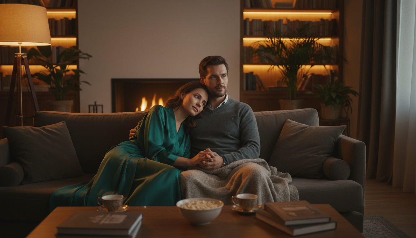 Couple regardant un film ensemble